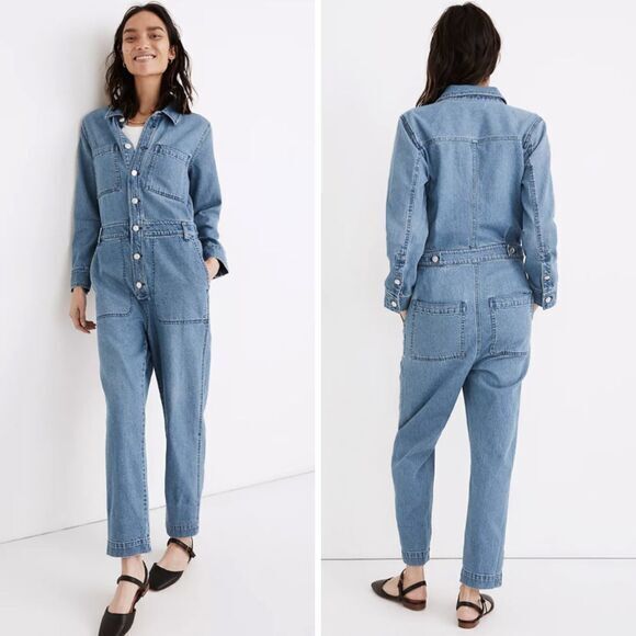 Madewell Denim Relaxed Coverall Jumpsuit in Glenroy‎ Wash, NWT, size XS - Picture 1 of 16